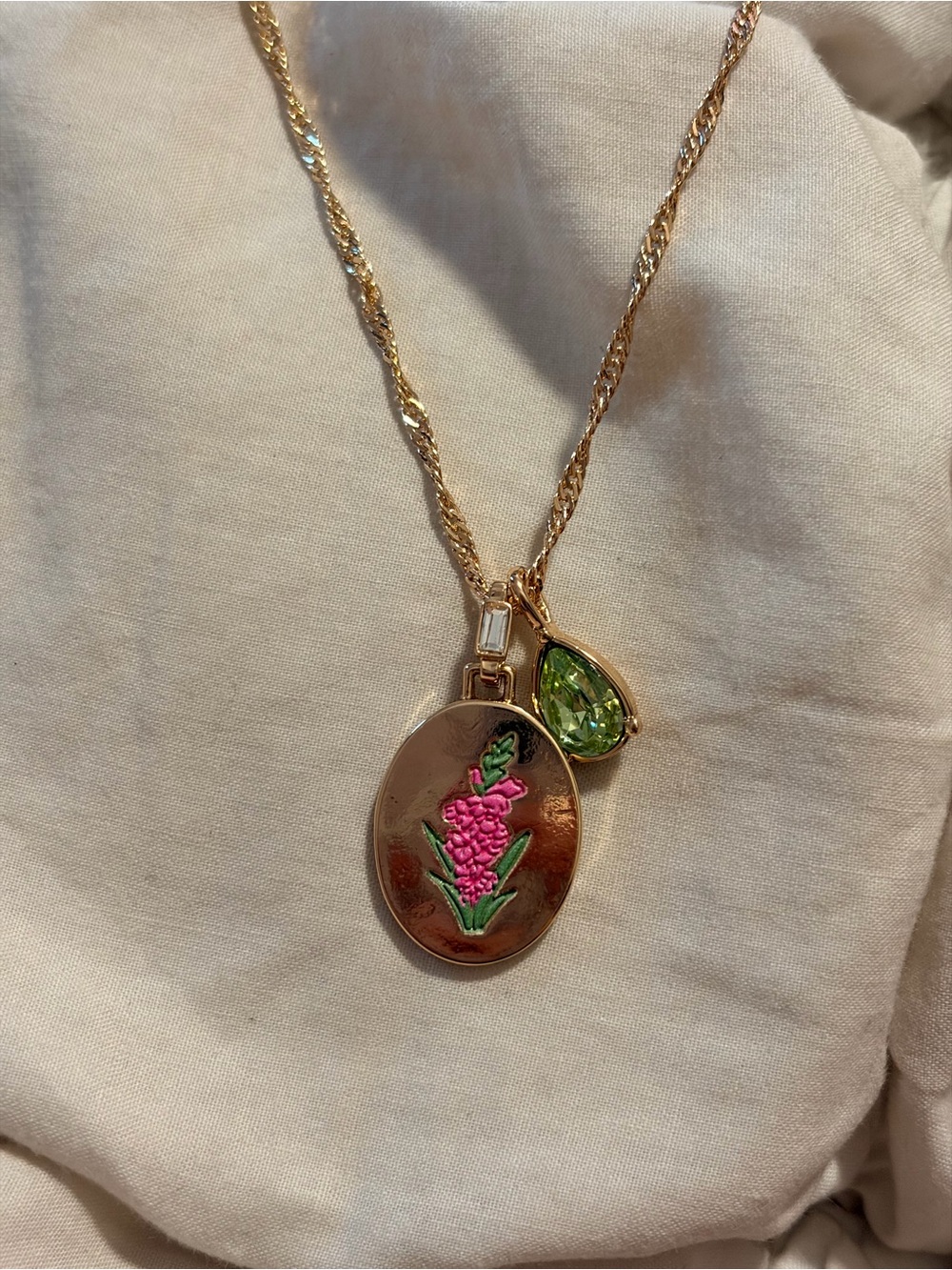 Free People August Birth Flower Gladiolus Pendant Necklace